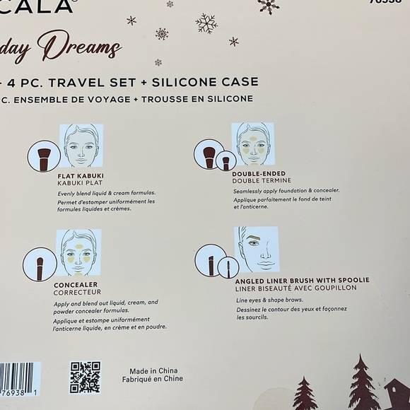 NIB Cala Holiday Dreams Makeup Brushes Gift Set Christmas Hanukkah - Picture 7 of 8